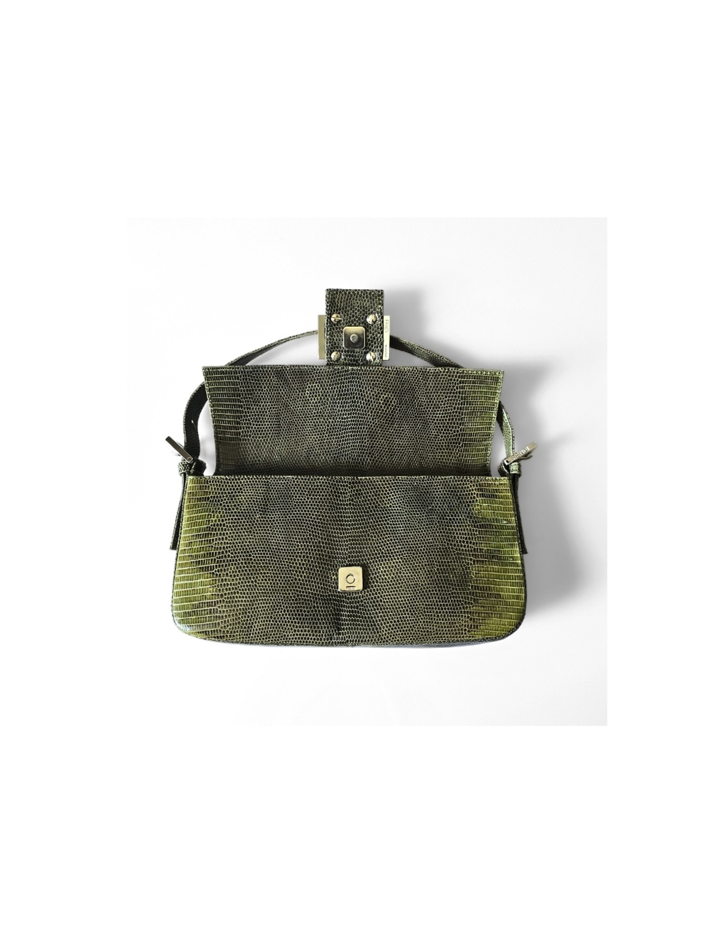 Fendi Baguette Vintage Full Exotic Lizard Leather Green - Picture 8 of 12
